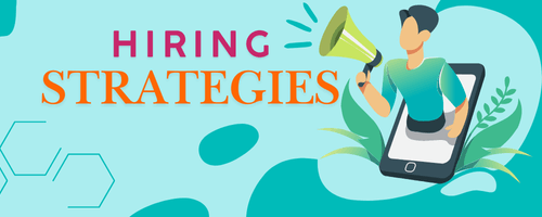 Hiring Strategies Blue Backdrop