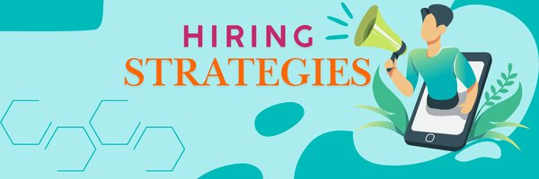 Hiring Strategies Blue Backdrop